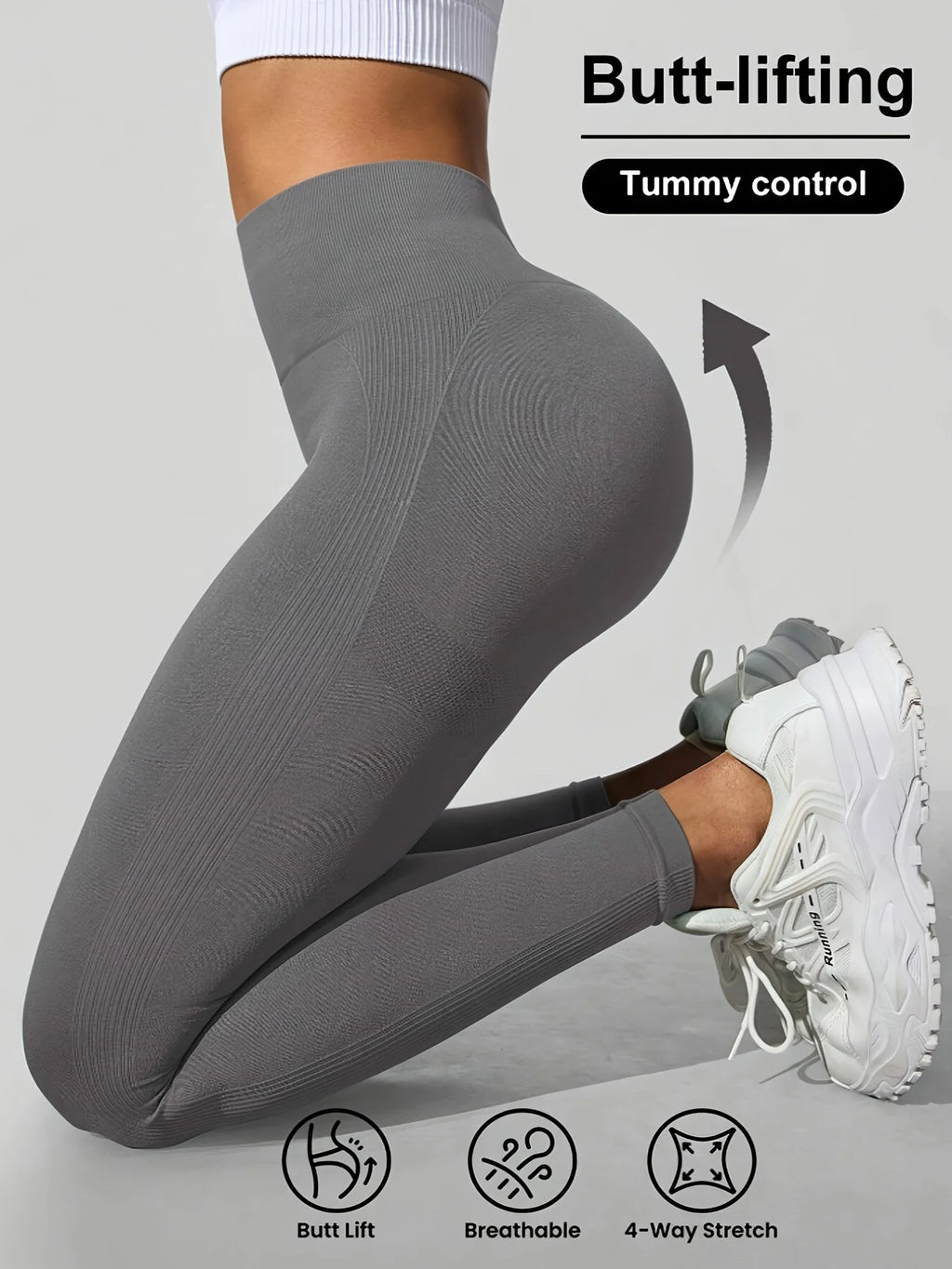  .Seamless High-Waist Leggings – Peach Lift, Tummy Control & Ultimate Comfort