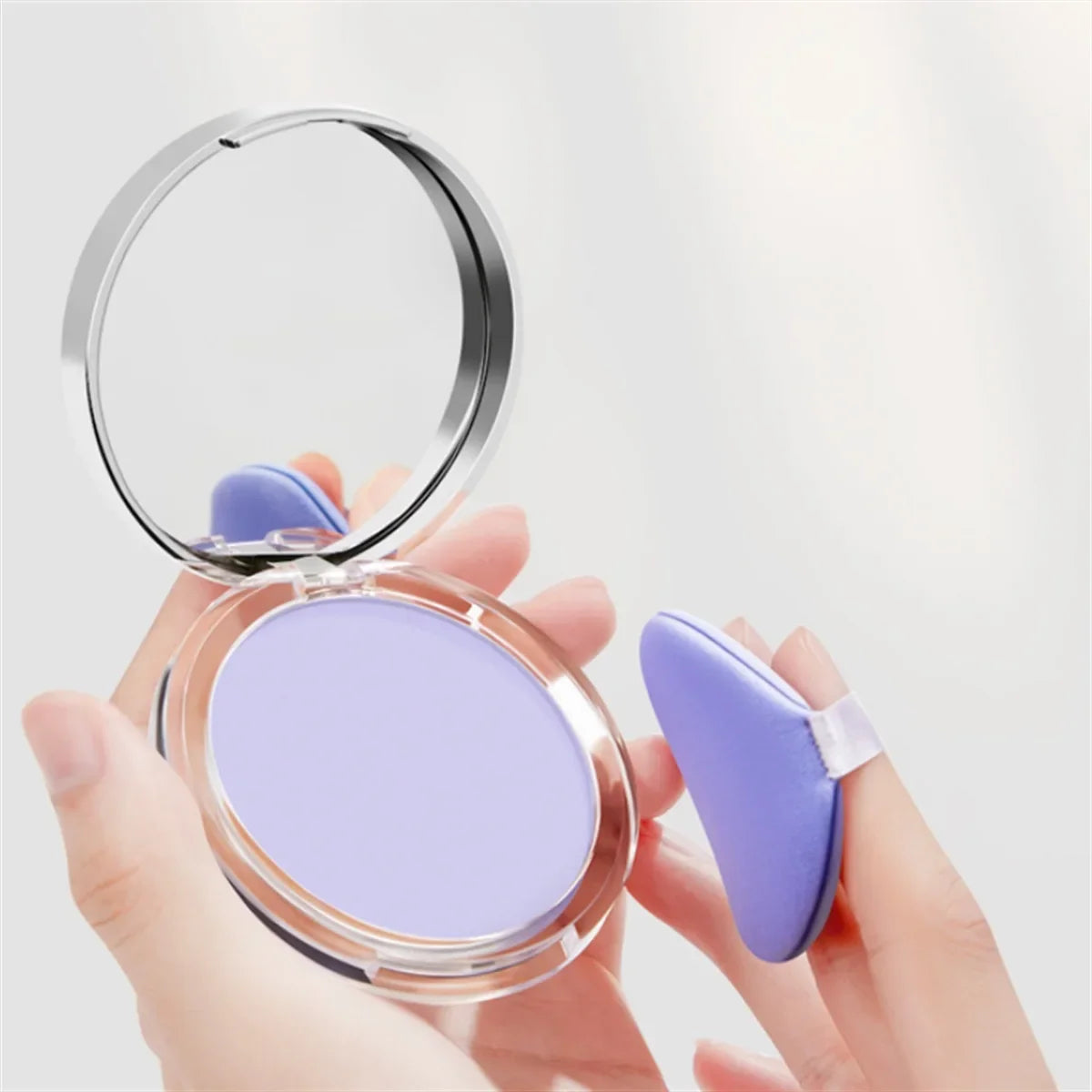1PC Violet Cream to Powder Skin-Friendly Skin Natural Face Long Lasting Oil-Controlling Contouring Powder Cosmetics