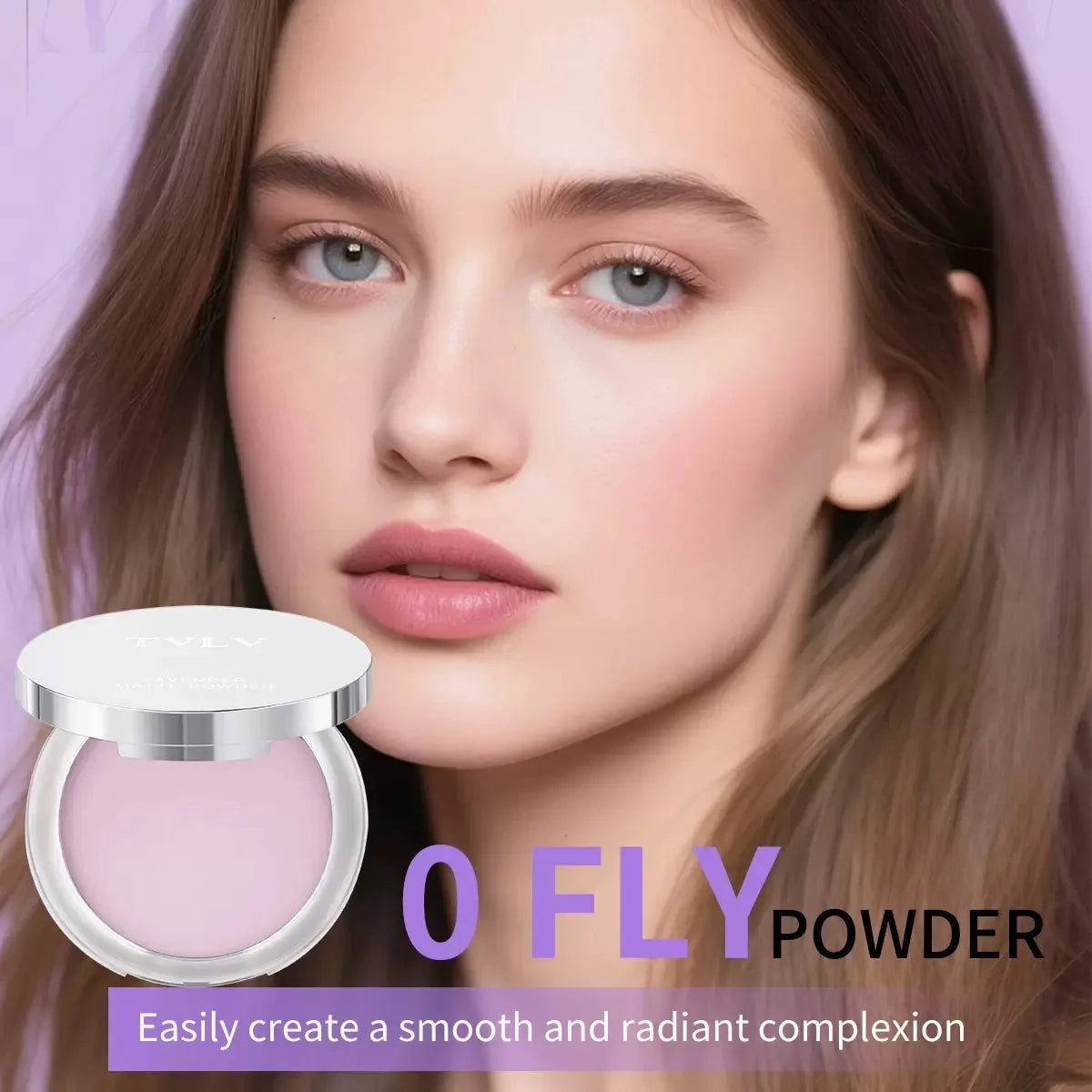 1PC Violet Cream to Powder Skin-Friendly Skin Natural Face Long Lasting Oil-Controlling Contouring Powder Cosmetics