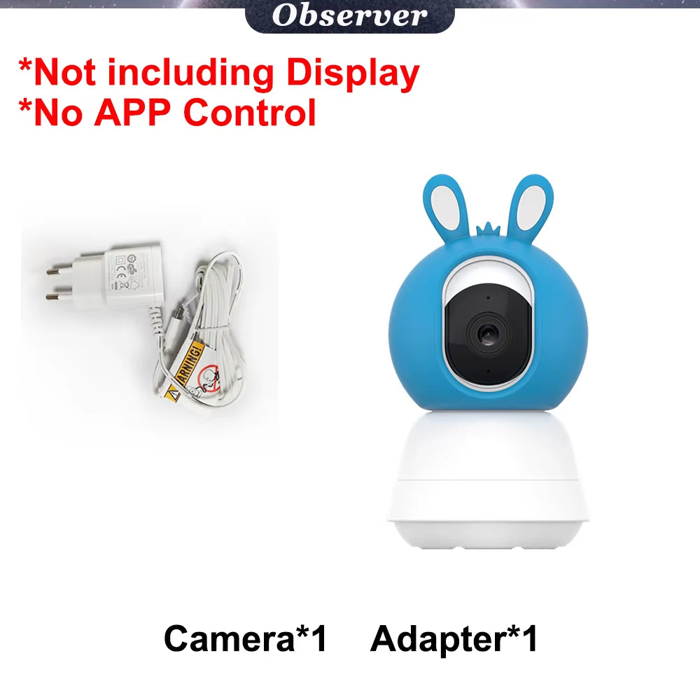 Ultimate 2K 4MP Smart Baby Monitor - 5-Inch Portable Display, APP Control, Cry Detection & Night Vision!