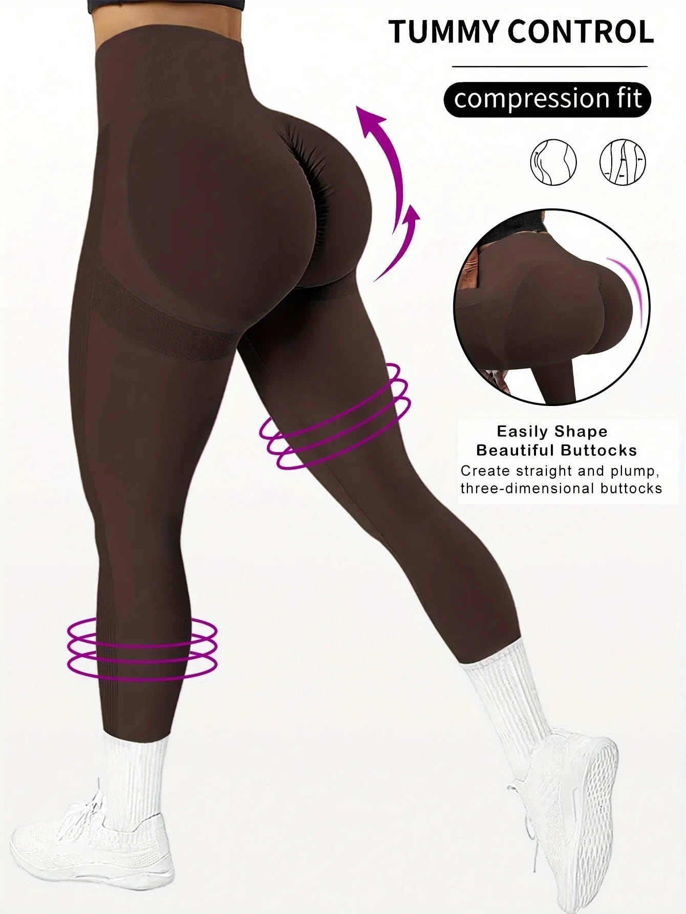  .Seamless High-Waist Leggings – Peach Lift, Tummy Control & Ultimate Comfort