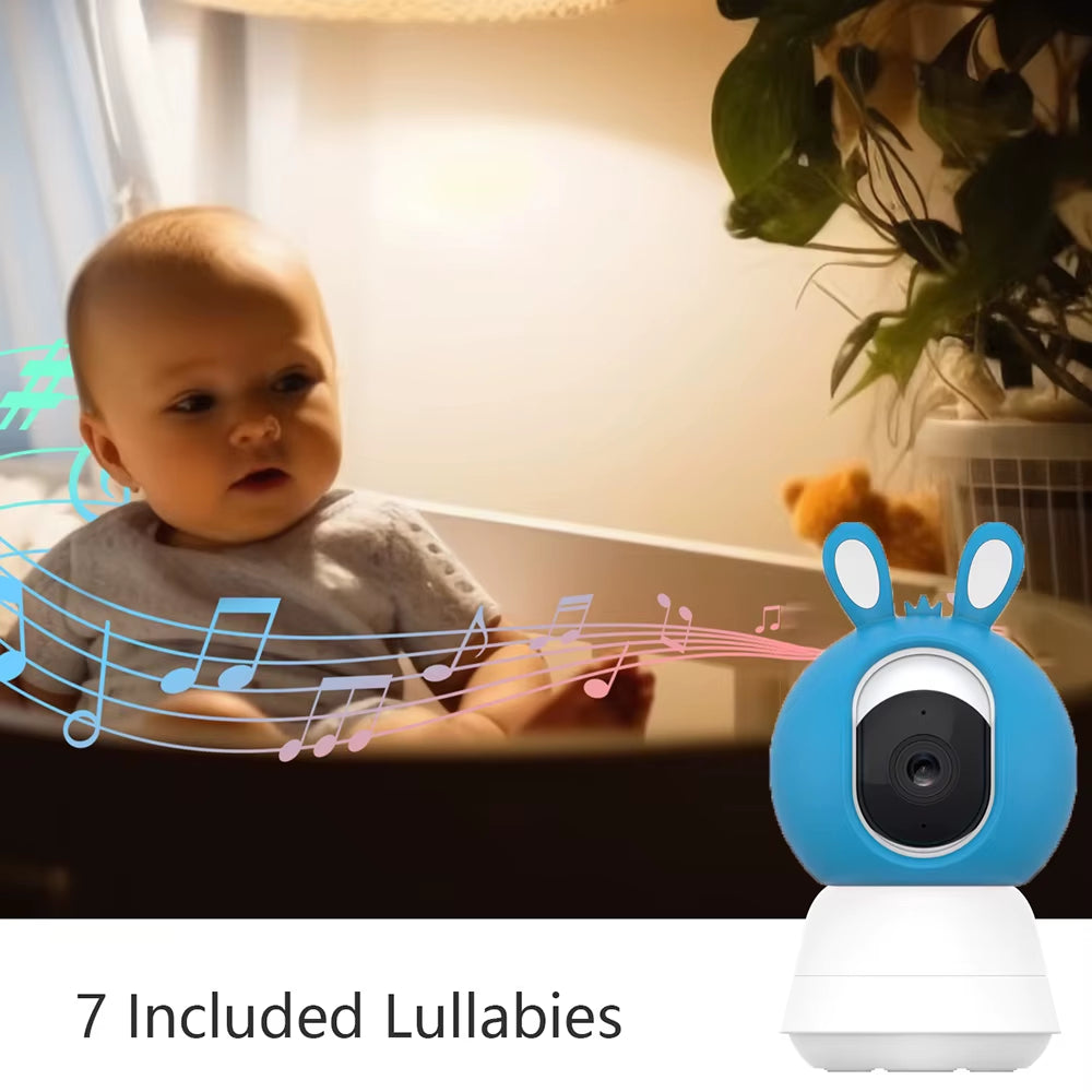 Ultimate 2K 4MP Smart Baby Monitor - 5-Inch Portable Display, APP Control, Cry Detection & Night Vision!